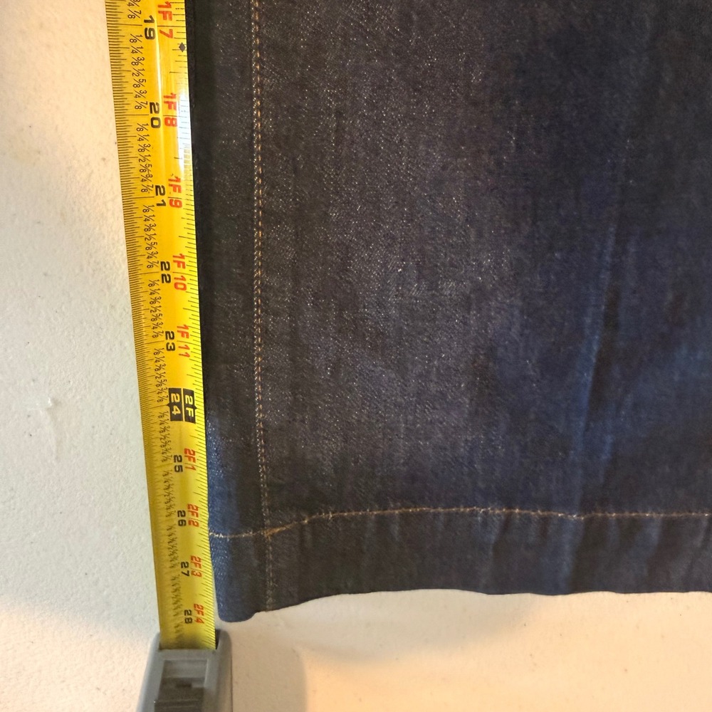 Paige Harper Ankle Wide Leg Jeans Dark Indigo Front Patch Pocket Womens Size 26 - Picture 8 of 10